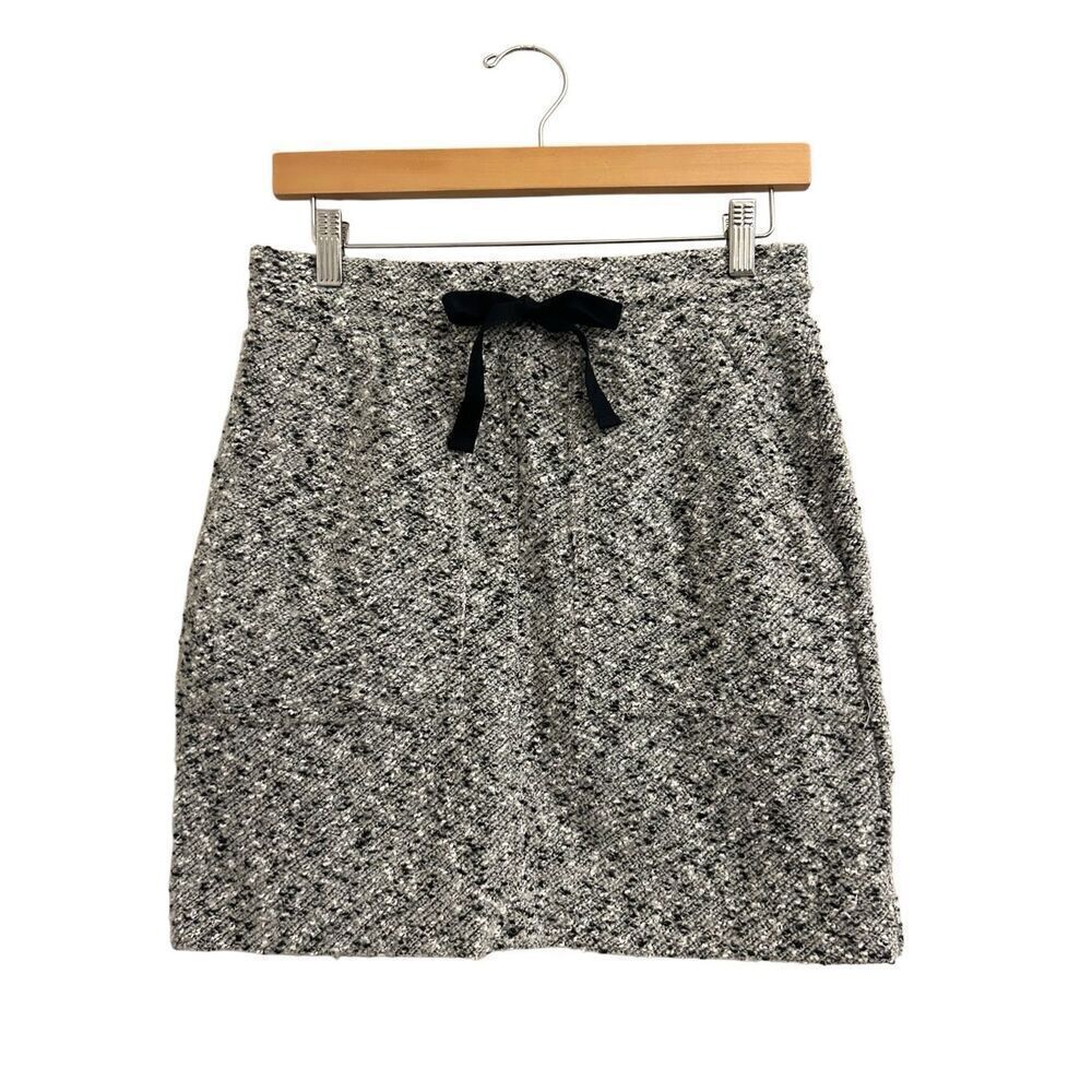 Lou & Grey Tweed Knit Skirt S gray casual work